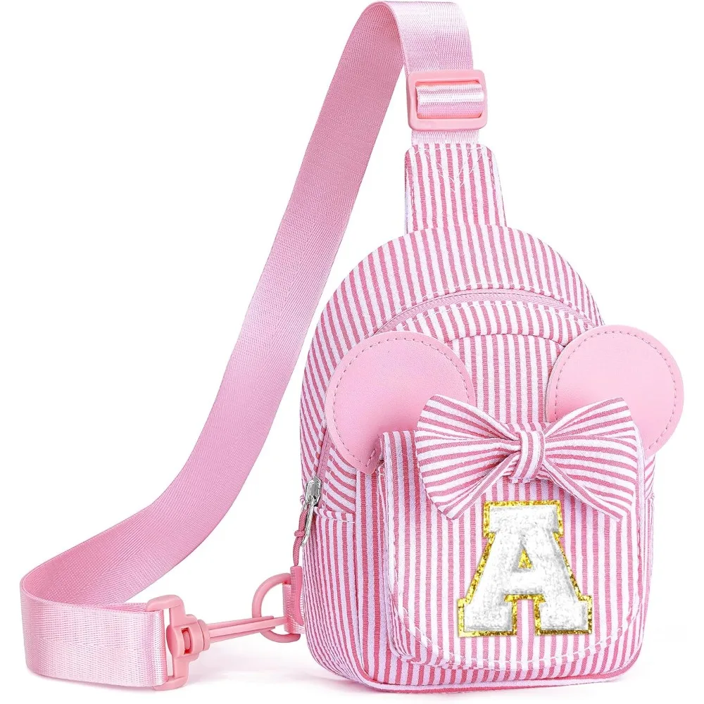 

Crossbody Bag for Girls Striped Chest Cute Mouse Ear Bag Waist Bag Casual Lightweight Shoulder Bag Crossbody Kids Gifts
