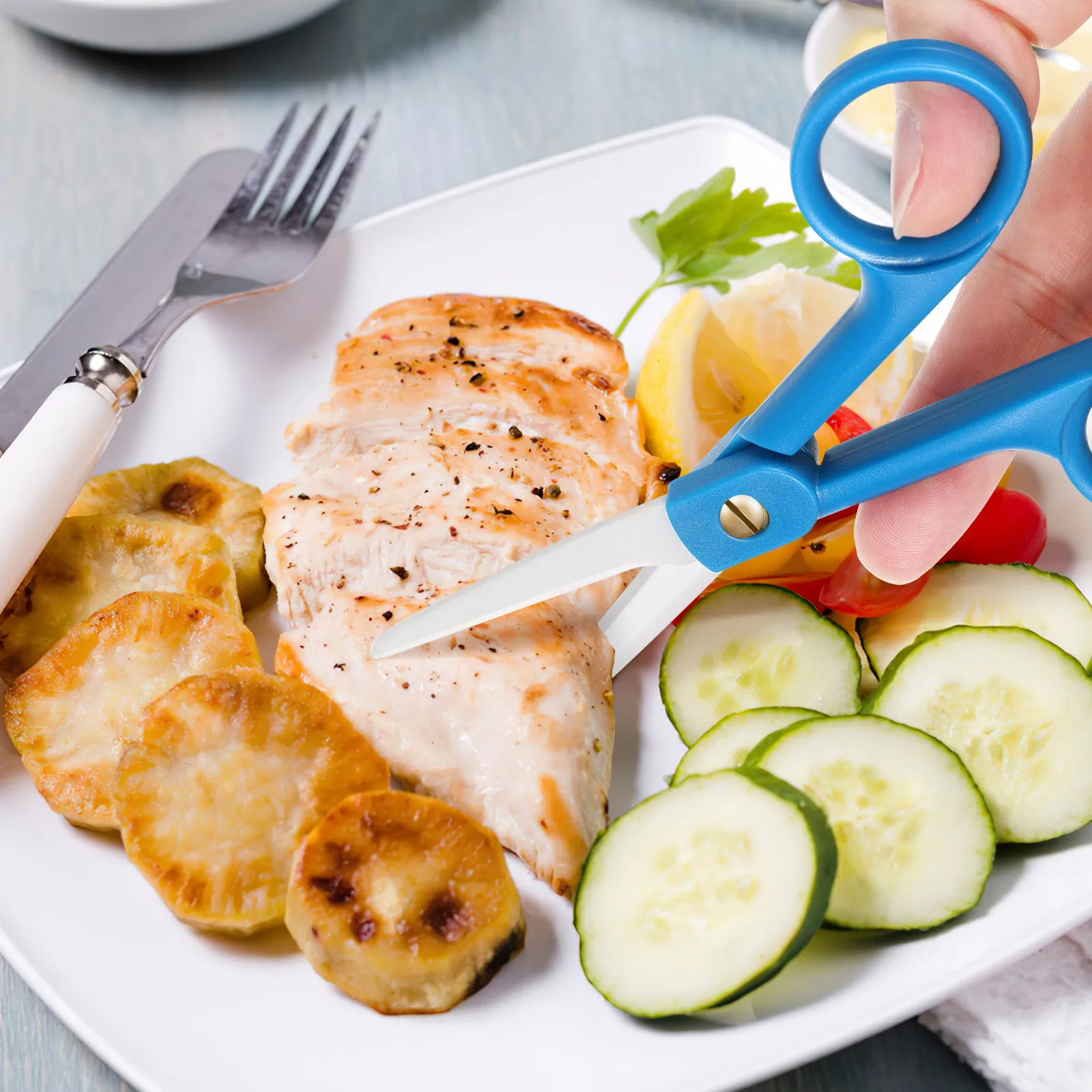 

Baby Food Food Safe Durable Plastic Safety Grinding Scissors Ergonomic Design Supplementary Accessories Kitchen