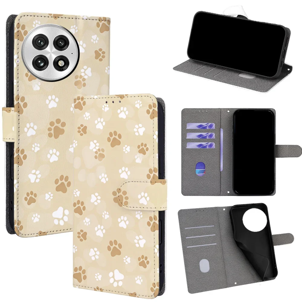 

Cute Animal Pattern Magnetic Flip Phone Cover for OnePlus 15 13T 13R 13S 12 11 10 9RT 8T 7T Pro with Built-in Wallet Card Slots