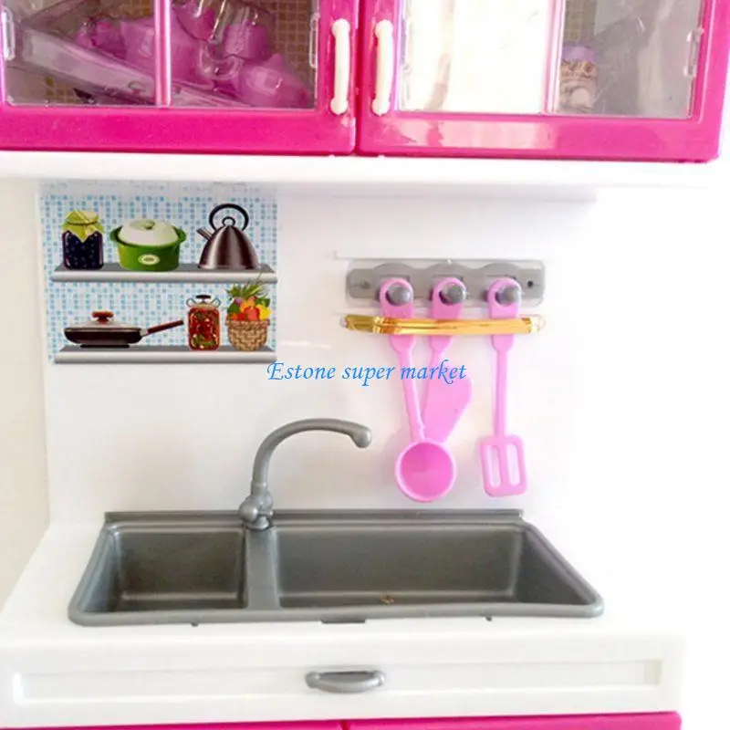 090B Simulatie Keukenkasten Set Kinderen Doen alsof ze spelen Kookgerei Mini-poppen Serviespakken