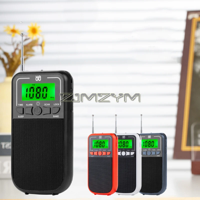 Multi Band FM/AM/SW Radio, Stereo MP3 Player, Battery Operated Pocket Radio with Earphone Jack, LCD Display, Time Setting