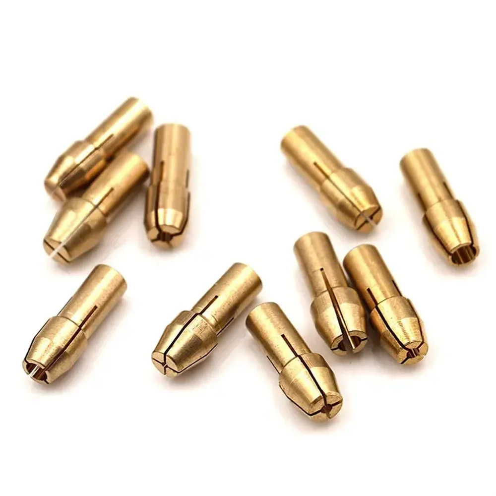 10 sztuk/zestaw Mini uchwyty wiertarskie Adapter 0.5mm-3.2mm Mini uchwyty wiertarskie Adapter uchwytu mikro tuleja zaciskowa mosiądz do elektronarzędzi obrotowych — zdjęcie 6