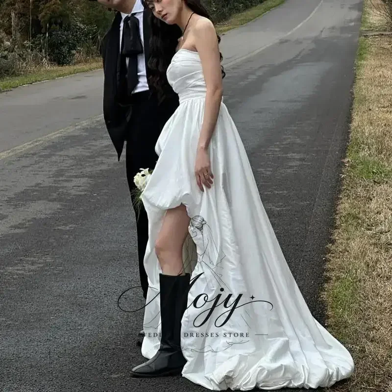 Mojy Fashionable Birthday Party Dress Sexy Strapless Backless Wedding Dresses 2027 New Simple Bridal Dresses Customized