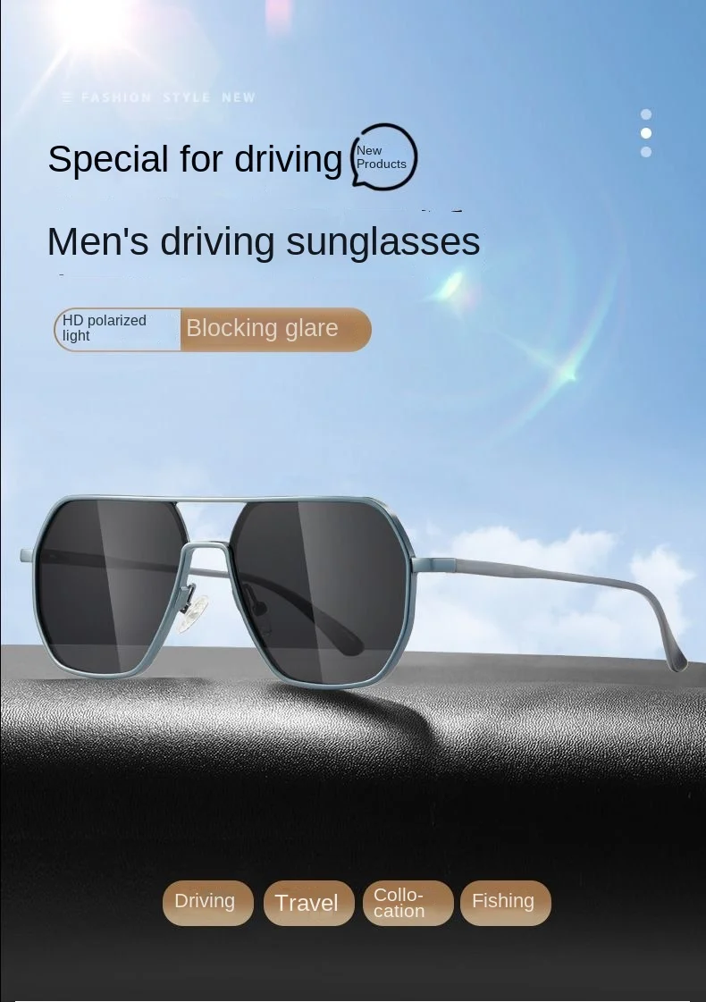 

Hot Selling Sunglasses Men Driving Double Beam Driving Polarizer Sports Women Fishing Sunshade anti-ultraviolet Sun Glasses T192