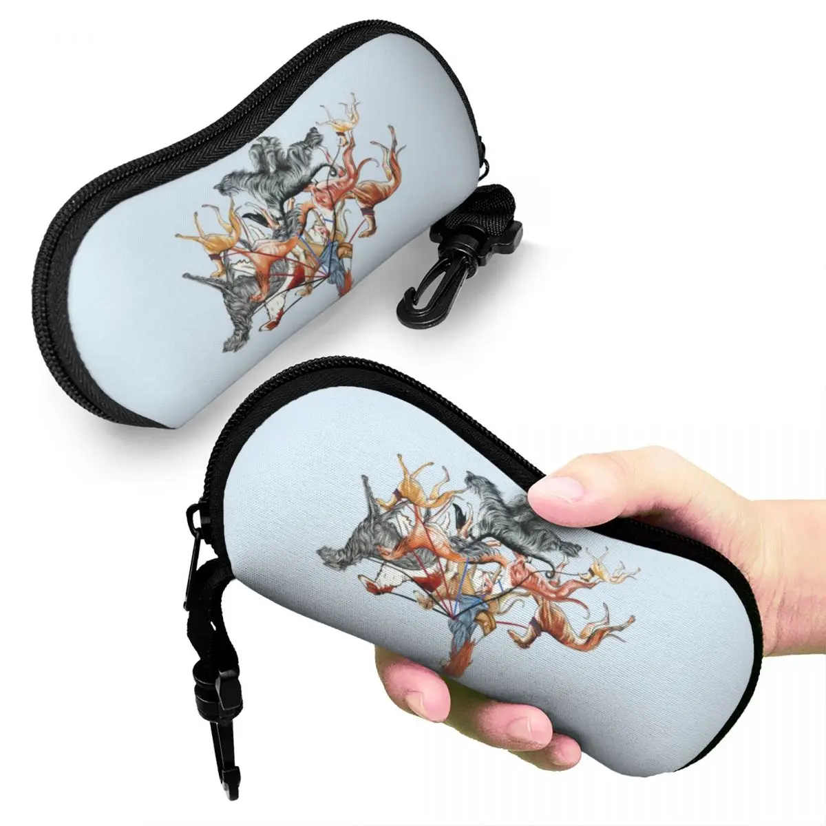 Custom Walking The Sighthounds Shell Eyeglasses Case Men Women Cute Greyhound Whipppet Dog Glasses Case Sunglasses Box Pouch