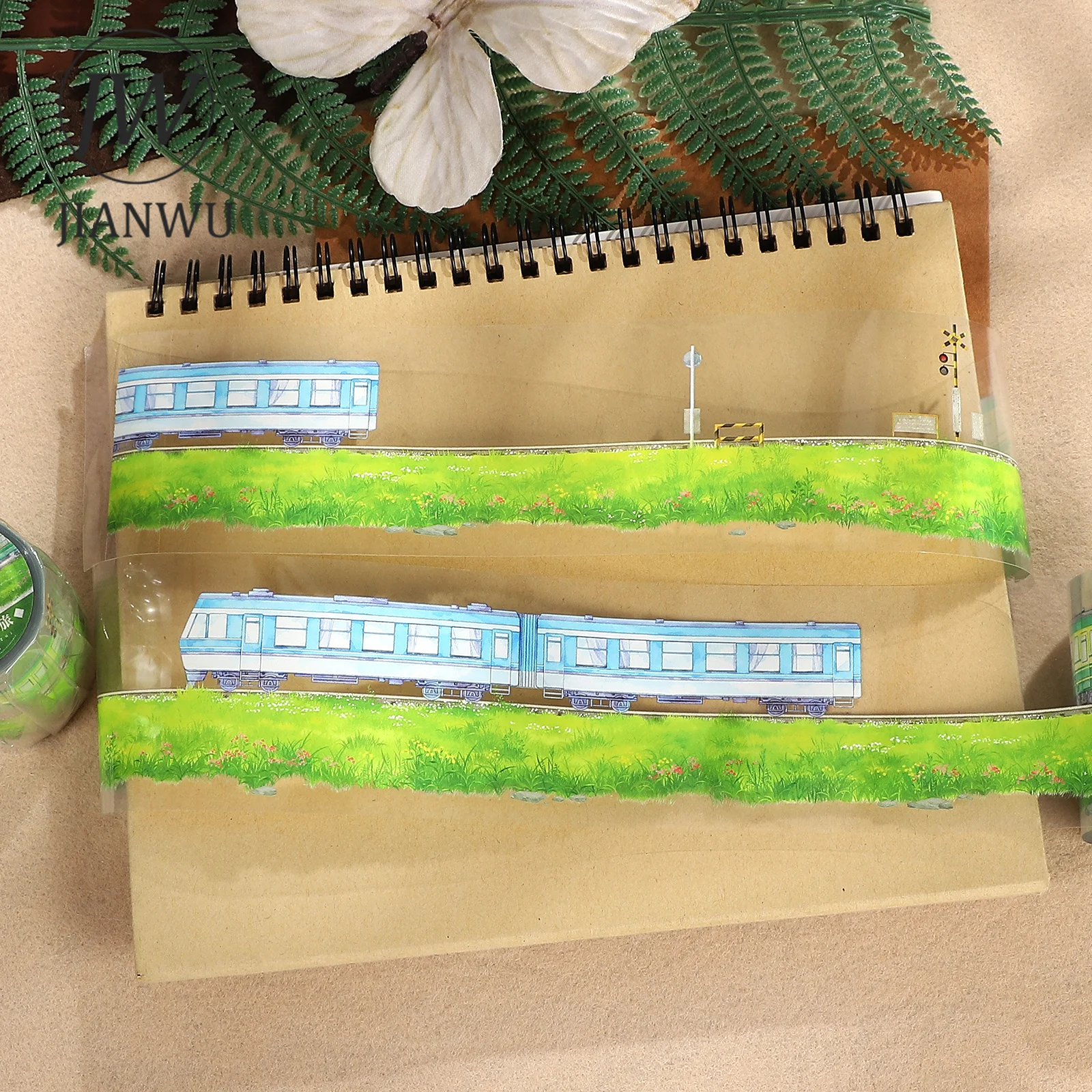 JIANWU 60mm*5m Vintage Field Travel Landscape Material Collage Scrapbooking PET Tape Creative DIY Journal Stationery