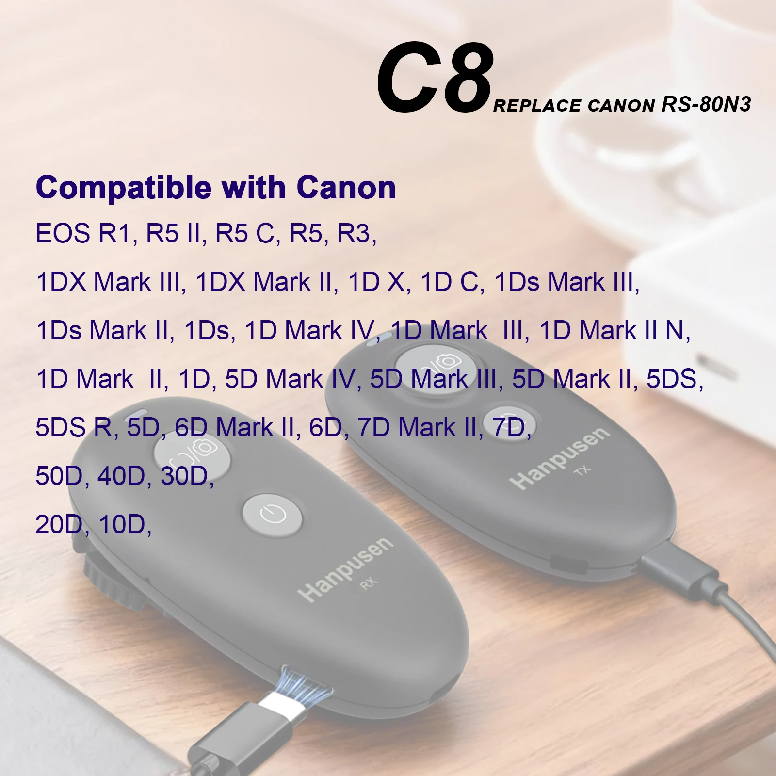 一部のキヤノンカメラ用ワイヤレスリモートシャッターレリーズスイッチ-r1-r5ii-r5c-r3-1dおよび5dシリーズ-6d-7d-50d-40d-30d-20d-10d-d60