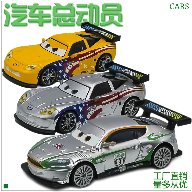 Pixar Cars Jeff Gorvette Electroplated Alloy Diecast Toy Car Model Kids Children Cartoon Simulation Racing Vehicle Gift