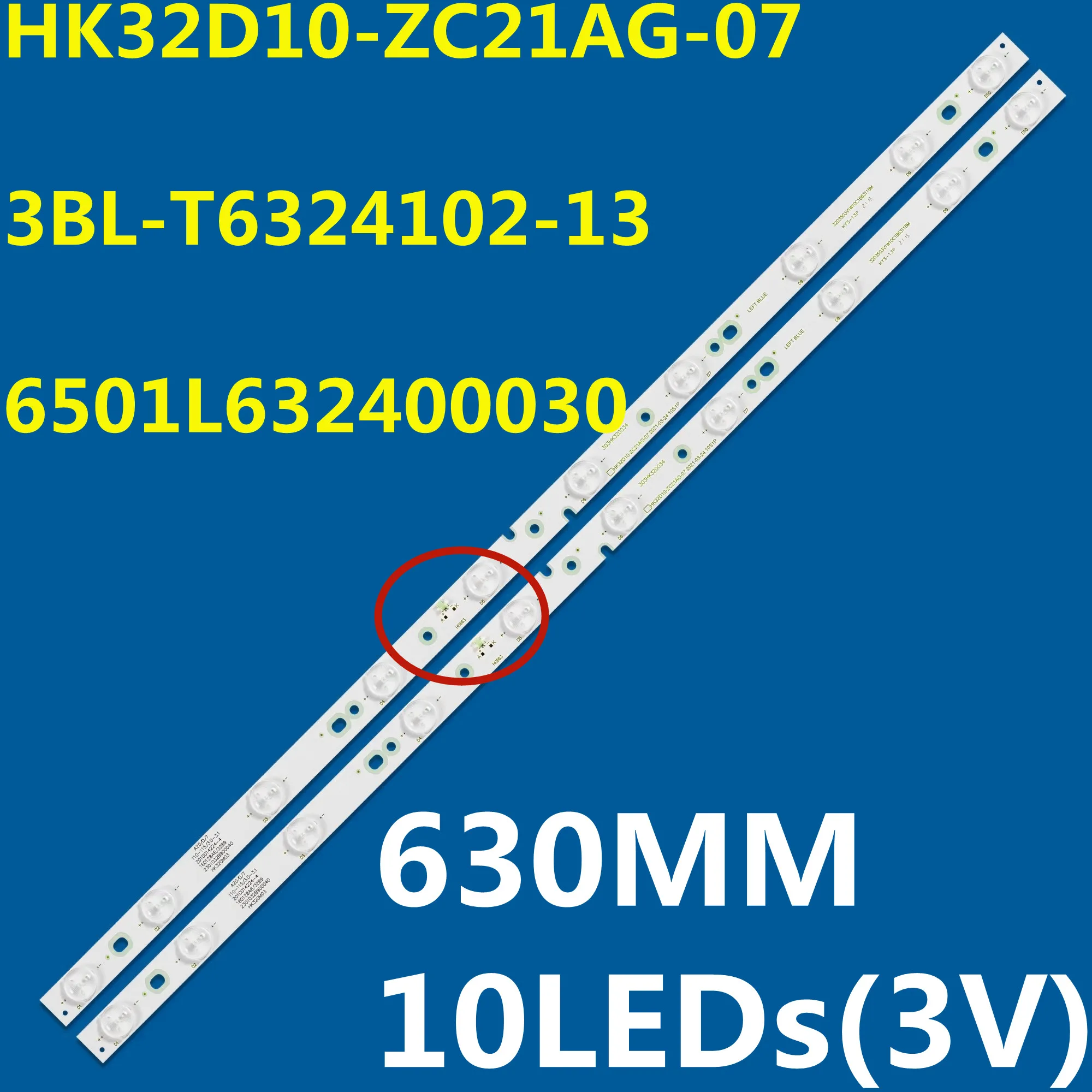 

3VLED Backlight Strip 10lampsHK32D10-ZC21AG-07 3BL-T6324102-13 For HKC H32DB3100T H32DB3300 K32DLT3H 32CE5100 32CE5220H