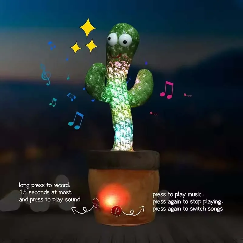 Cactus parlante de baile, juguete para bebés, niños pequeños, canto interactivo, grabación, regalo repetido, juego educativo para niños y niñas