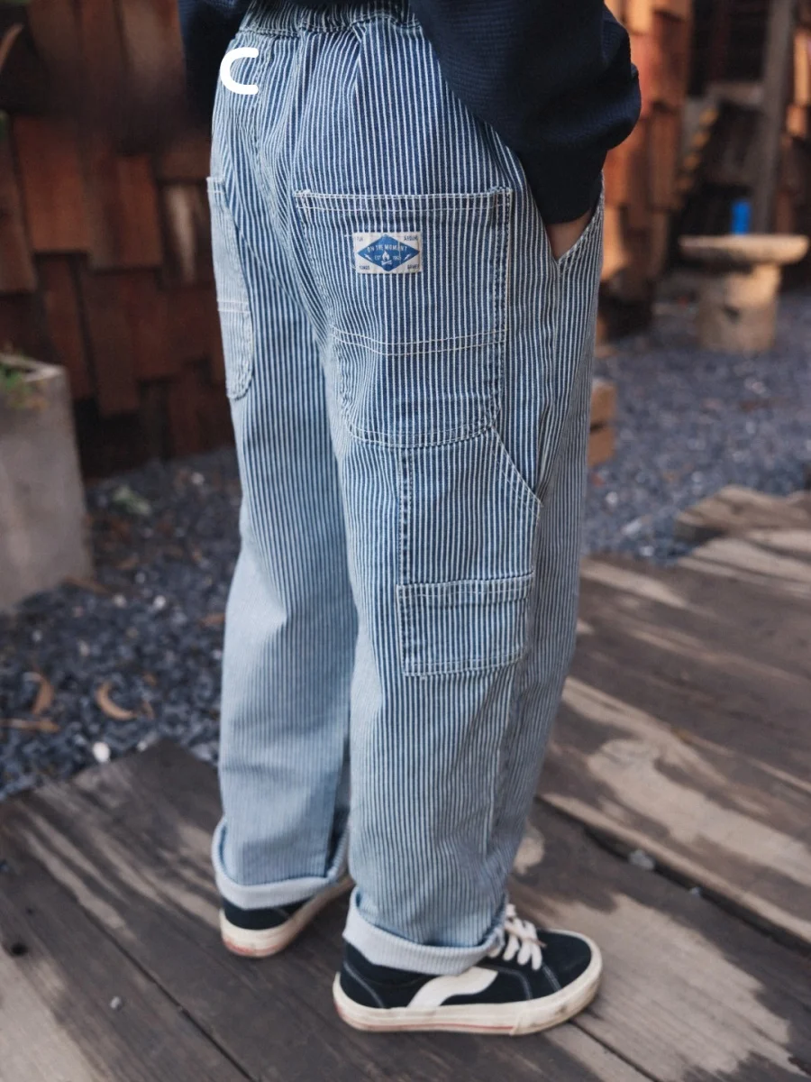 Facec Pure Cotton Outdoor Boys Work Pants Loose Straight Leg Spring Autumn New Style Large Pocket Children's Clothing
