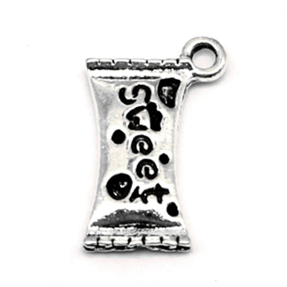 10pcs 10x17mm Candy Charms Vintage Pendant Crafts Accessories Jewellery Making Supplies Antique Silver Color