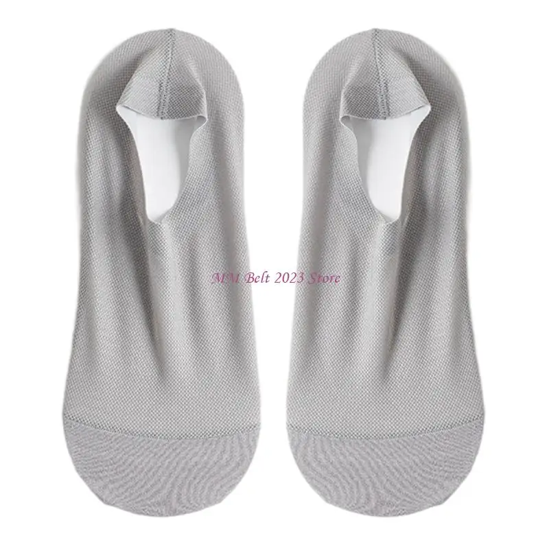 49ME Stay On Silicone Grip Ankle Socks Moisture Wicking Mesh Fabric Comfort Invisible Low Cut Liner Socks For Men Daily Wear