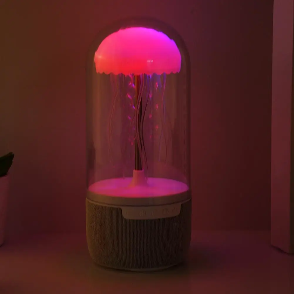 Creative Jellyfish Light Bluetooth Speaker 8 Colors LED 3D Surround Subwoofer Adjustable Atmosphere Bedroom Holiday Light L V2Q0