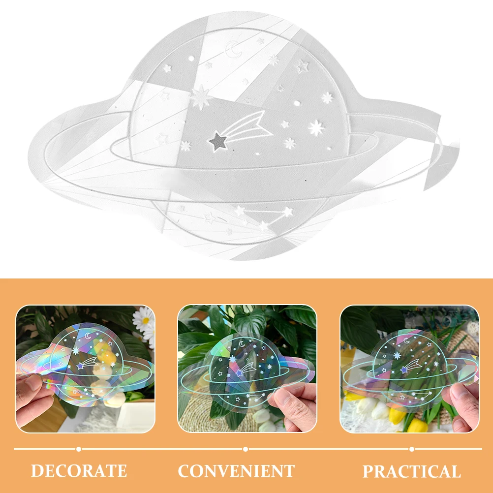 

2 Pcs Planet Laser Prism Decoration Reflective Window Cling Sticker Pvc Sun Catcher