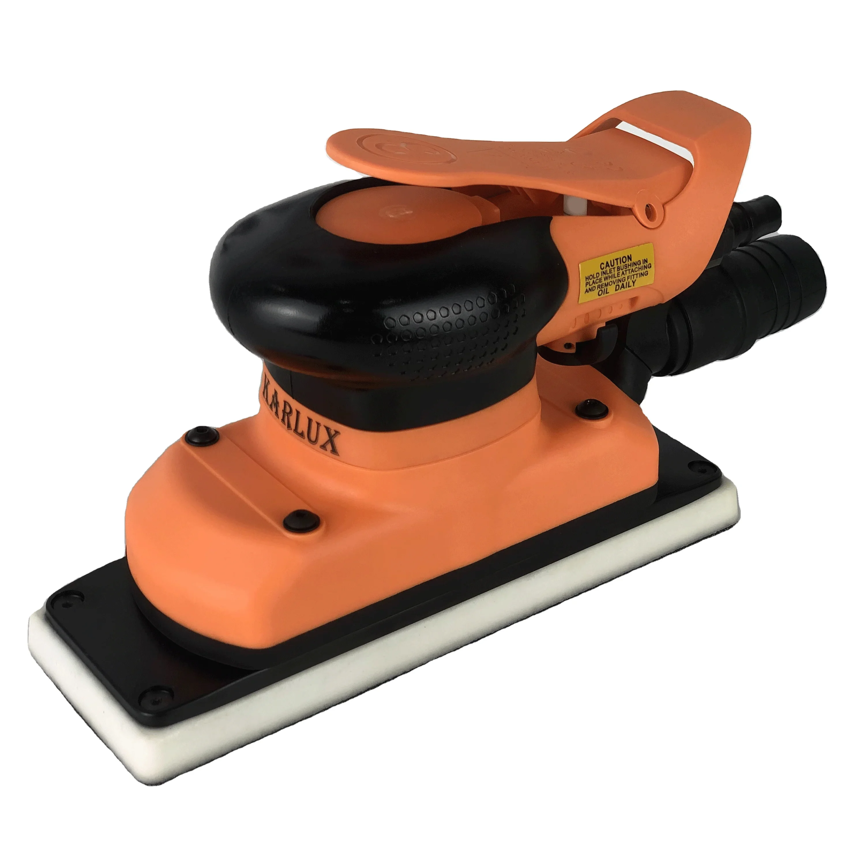 70*198mm Random Orbit Pneumatic Sander Vacuum Ready Low Vibration Swivel Free Finish Dustless Air Sander for Automotive