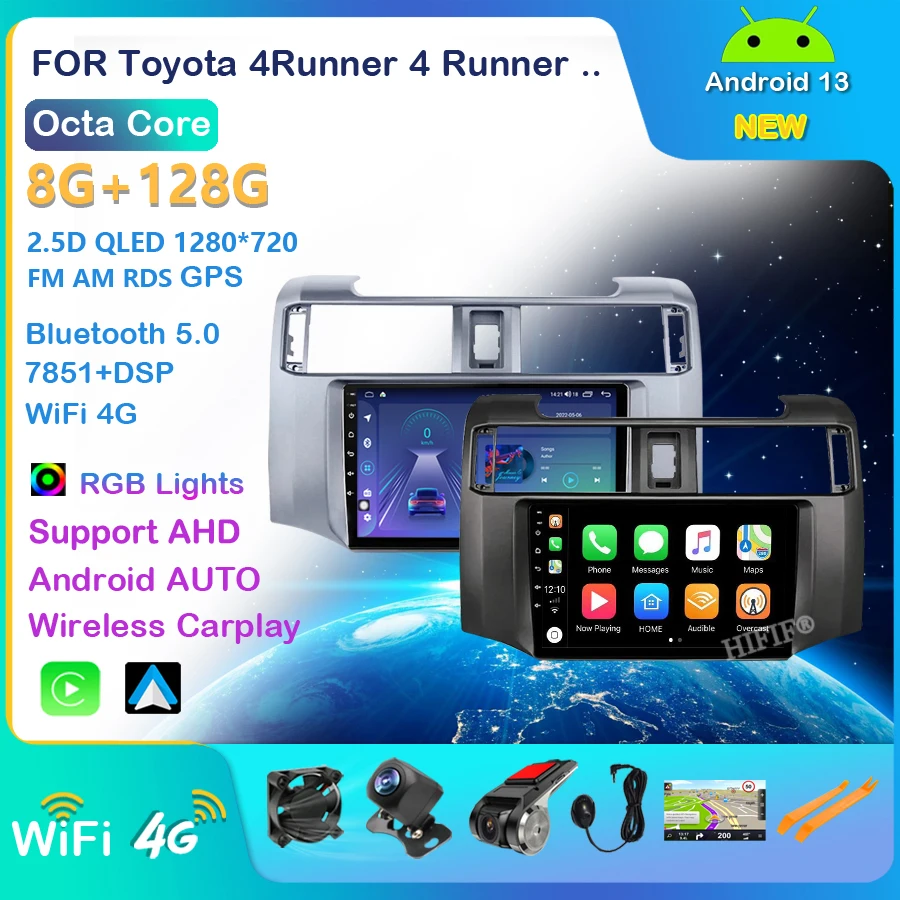 

for Toyota 4Runner 4 Runner 2010 2015 Car Radio Car GPS Navigation Stereo Head Unit Multimedia 9" Android 13 Octa Core