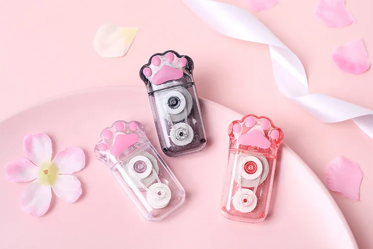 6M Cartoon Cat Claw Correction Tape - Cute Eraser Tape For School, Office, Fast & Clean