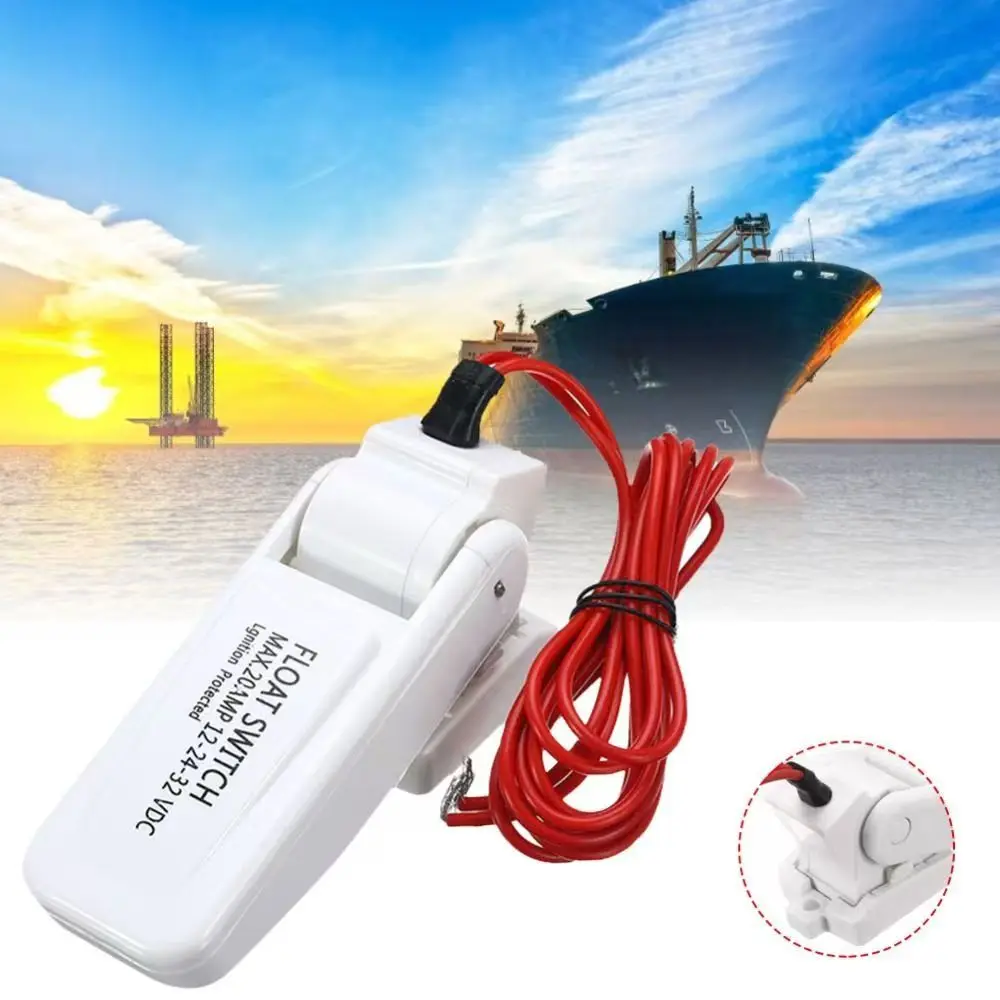 Automatic Float Bilge Pump Switch,12V/24V/32V DC Safety Water Level Sensor,Marine Bilge Float Switch for Boat Yacht Marine Plumb