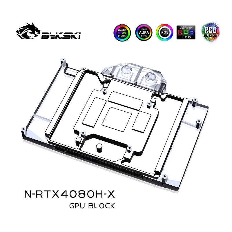 Bykski GPU Water Block for NVIDIA GeForce RTX 4080 Reference Edition AIC Card / Copper Cooling Radiator RGB AURA / N-RTX4080H-X