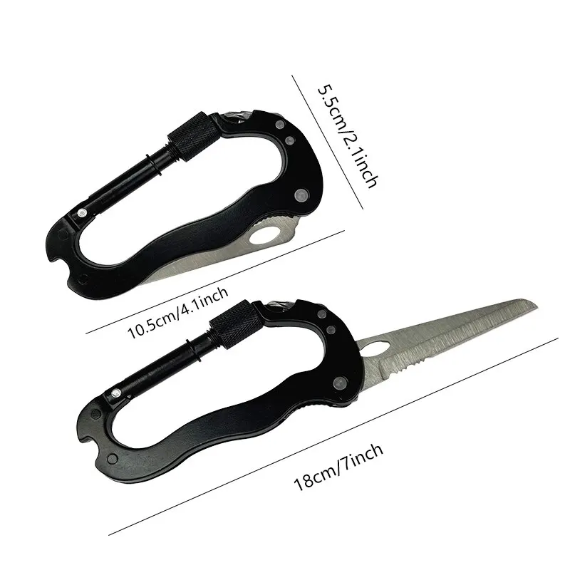 5 in 1 Outdoor Multi Function Mountaineering Buckle Fast Hanging Buckle Cross Screwdriver Carabiner Bottle Opener Wine Opener