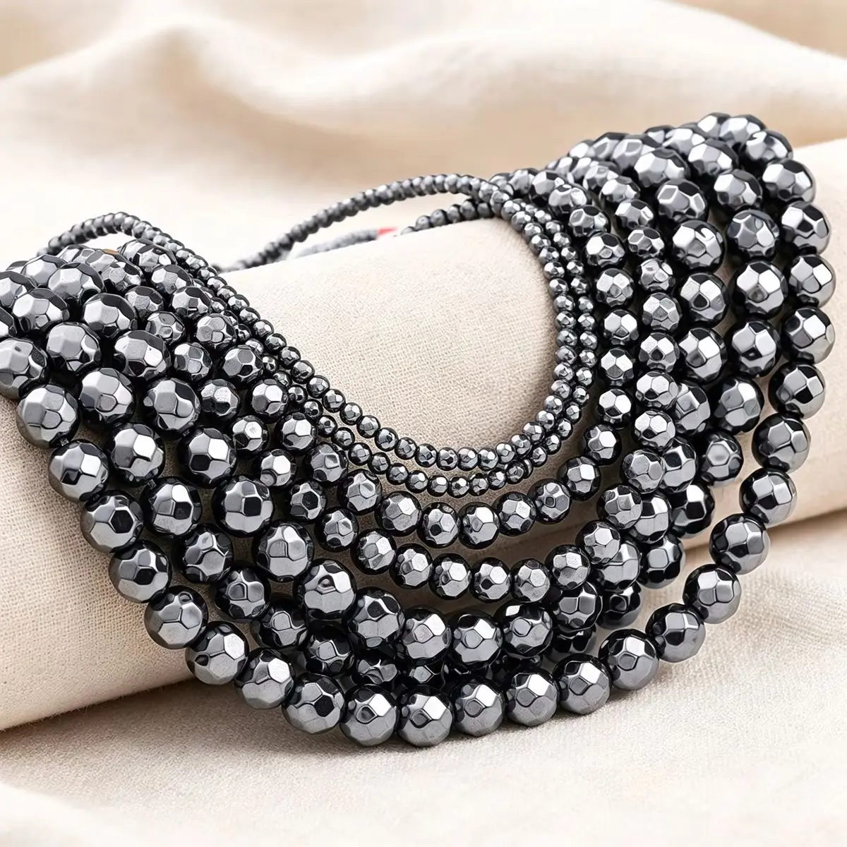 2/3/4/6/8/10mm 1 Strand Natural Black Hematite Faceted Round Beads Loose Beads For DIY Bracelet Necklace Jewelry Marking