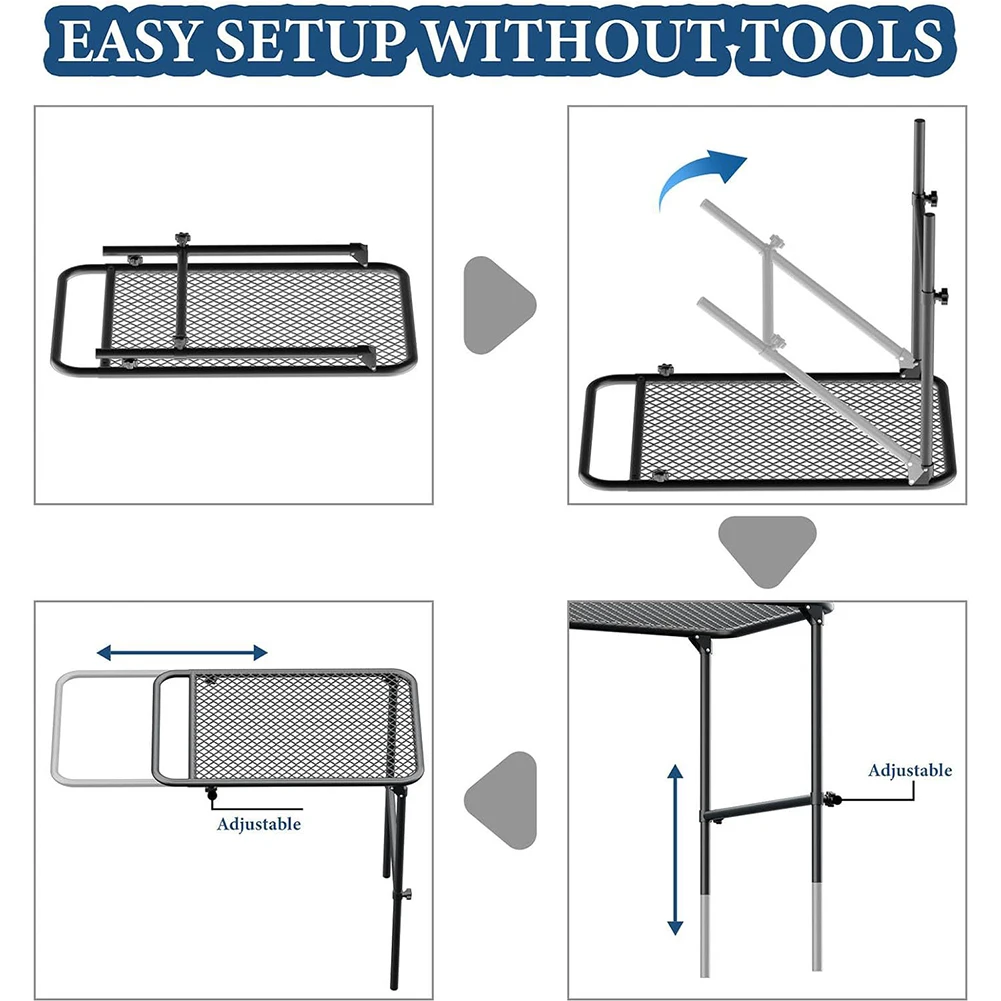 في الهواء الطلق طاولة قابلة للطي قابل للتعديل المحمولة عجلة السيارة الجدول سيارة للطي رفع تخزين الرف الجدول لمخيم نزهة في الهواء الطلق #5
