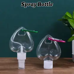 50ml Transparent Empty Bottle Perfume Alcohol Container Lotion Jar Leaf Heart Spray Bottle with Metal Hook