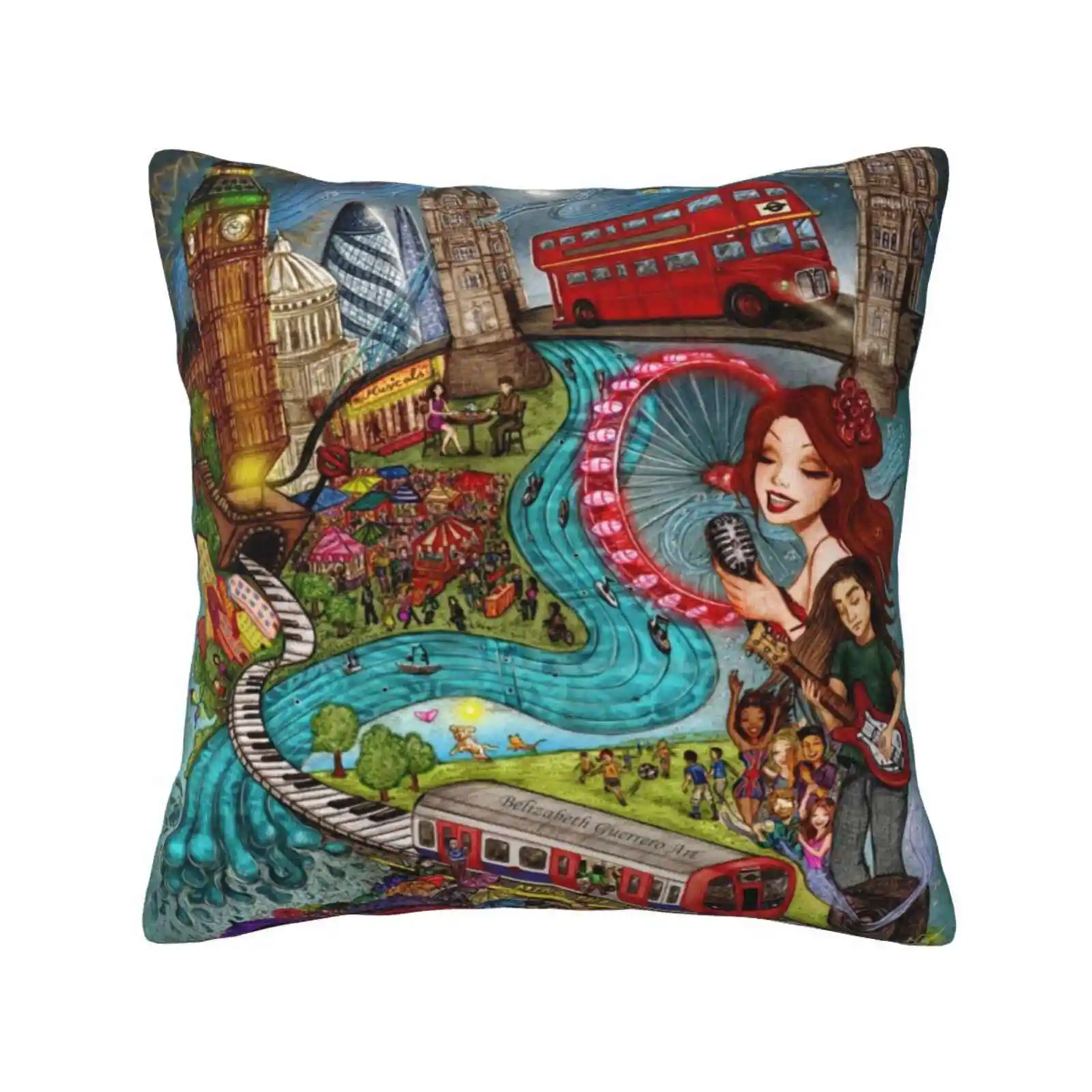 Sounds Of London Home Sofa Car Waist Throw Pillowcase Londres Uk City Of London Sounds Of The City Reino Unido Day Nightlife