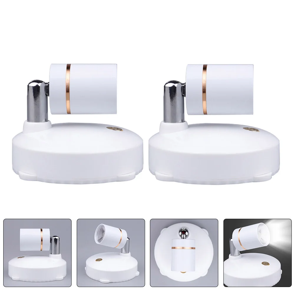 

2Pcs LED Spotlight Simple Remote Controlled USB Charging Spot Lamps Indoor Display Lighting LED Spotlight Indoor Spot Light