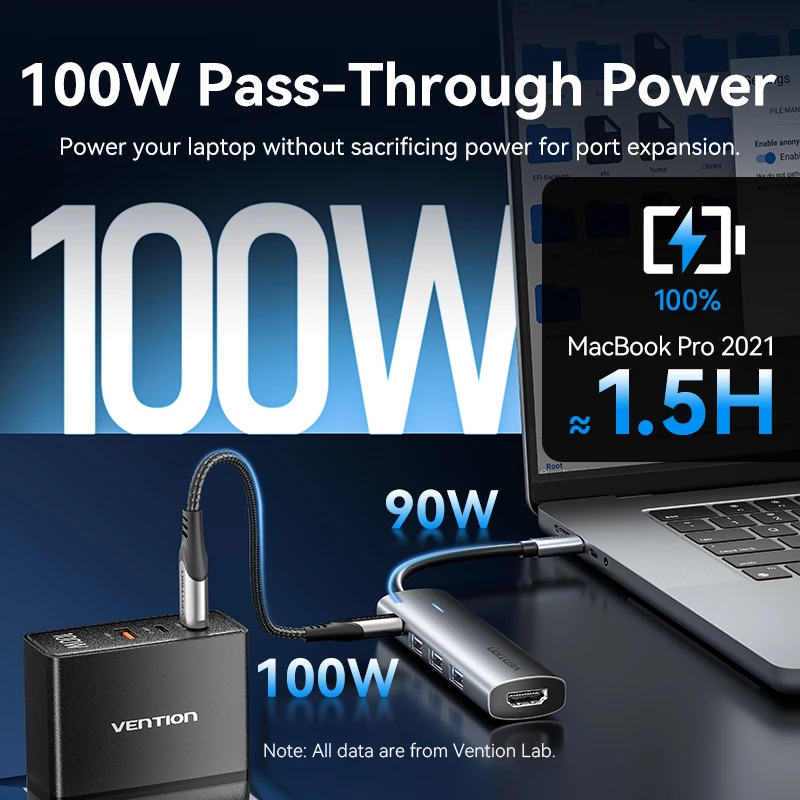 Ventie Nieuwe 5 in 1 USB C 4K HDMI HUB USB 3.0 HUB PD 100W Multipoort Docking Station Adapter voor MacBook Dell iPhone iPad Android