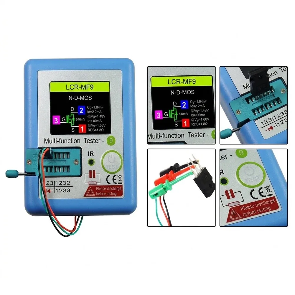 MF9 1.8 Inch LCD Multimeter Transistor Tester Capacitor Resistance Diode Inductor Meter Component Analyzer Tool For Electronics