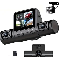 STONEGO 4-lens Dash Cam, 1080P Full HD, Wide Angle, Loop Recording, Button Control, IPS Screen Laptop Computer Support