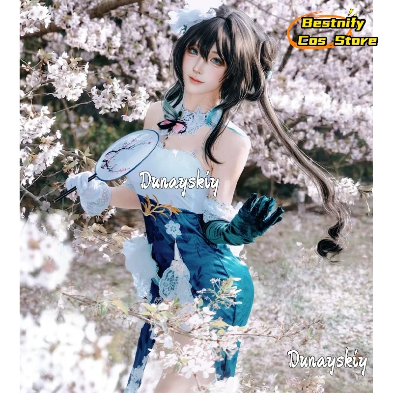 

Bestnify Cos*/Game Honkai Star Rail Ruan Mei Cosplay Dress Cheongsam Ruan Mei New Skin Wig Shoes Women Halloween Party Roleplay