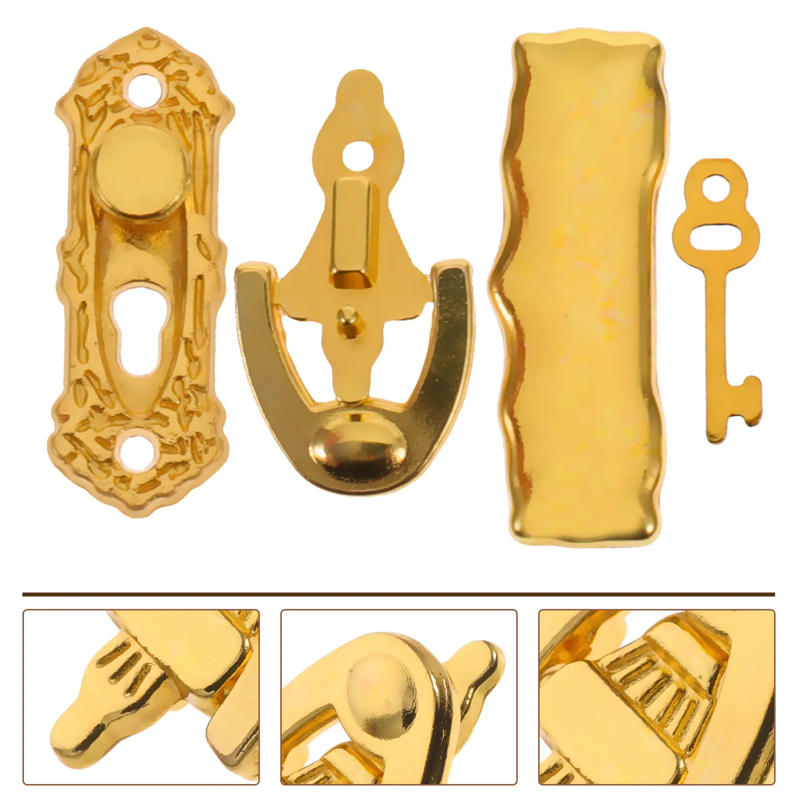 

1 Set Miniature Door Lock Kit Alloy Material DIY Craft Kids Birthday Gift 112 Scale Mini House Accessories Replacement