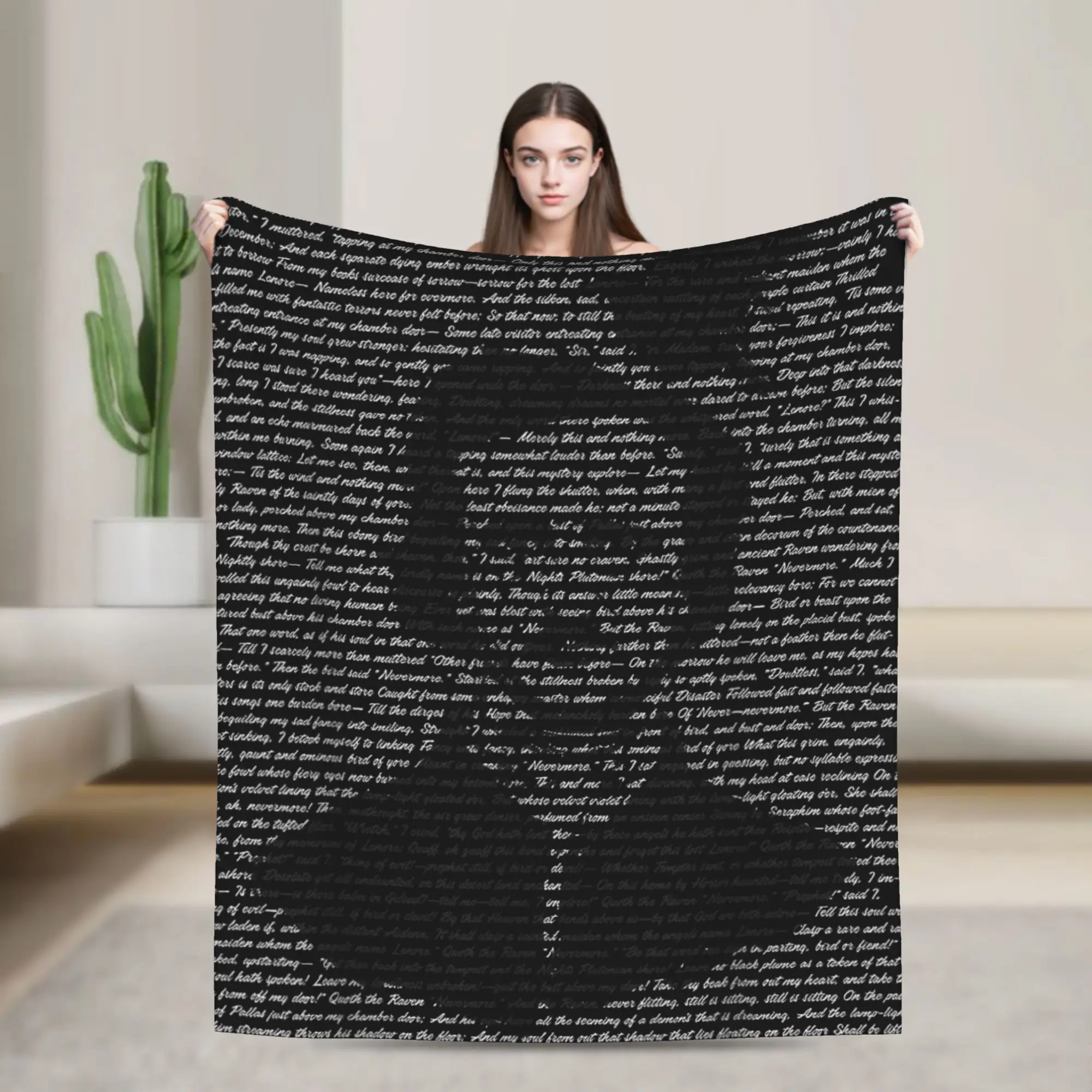 Gothic Edgar Allen Poe The Raven Nevermore Blanket Warm Soft Street Trend Plush Throw Blanket For Home Decor Flannel Bed Cover