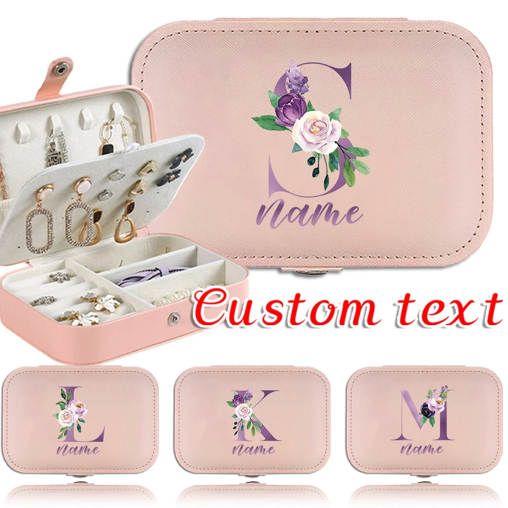 

Персонализированное индивидуальное имя 2025, портативная шкатулка для драгоценностей, модный чехол для колец большой емкости, дорожное ожерелье, органайзер для сережек