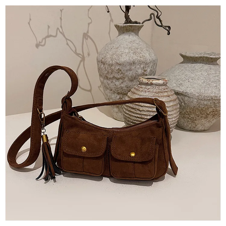 

2025 Matte Vintage Crossbody Bag Women, Two-Pocket Underarm Shoulder Purse, Animal Print Chic Handbag, Sophisticated Practical​