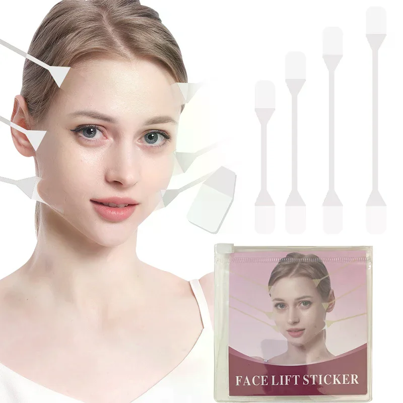 เทปยกกระชับใบหน้าแบบใส ลดเลือนริ้วรอย สติ๊กเกอร์ติดหน้า ยกกระชับคอและรอบดวงตา แผ่นแปะต่อต้านริ้วรอย เทปยกกระชับใบหน้า