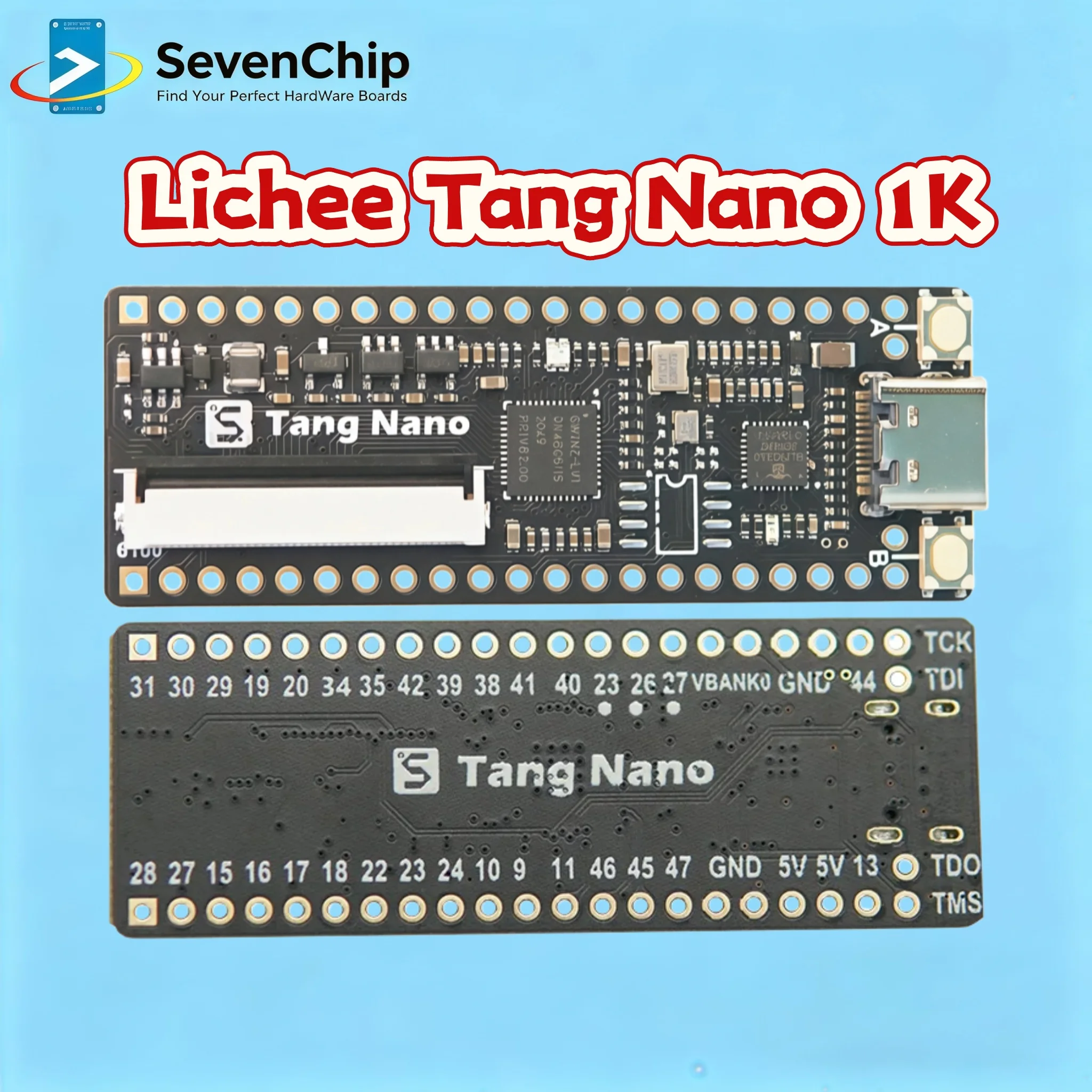 placa-minimalista-sipeed-lichee-tang-nano-1k-baseada-na-serie-gwinz-1-da-gaoyun-semiconductor-com-breadboard-em-linha