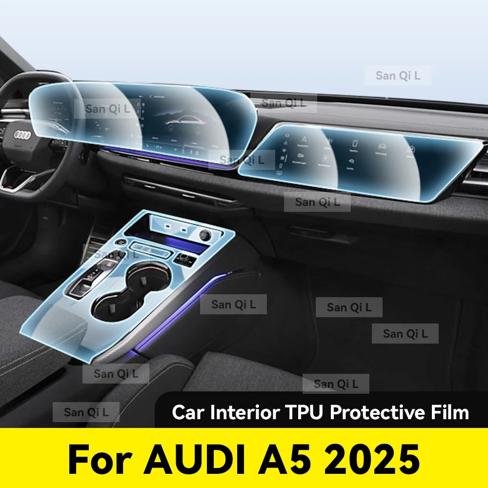 

For AUDI A5 2025 Anti-scratch Car Door Center Console Media Dashboard Navigation Car Accessories TPU Protector Film