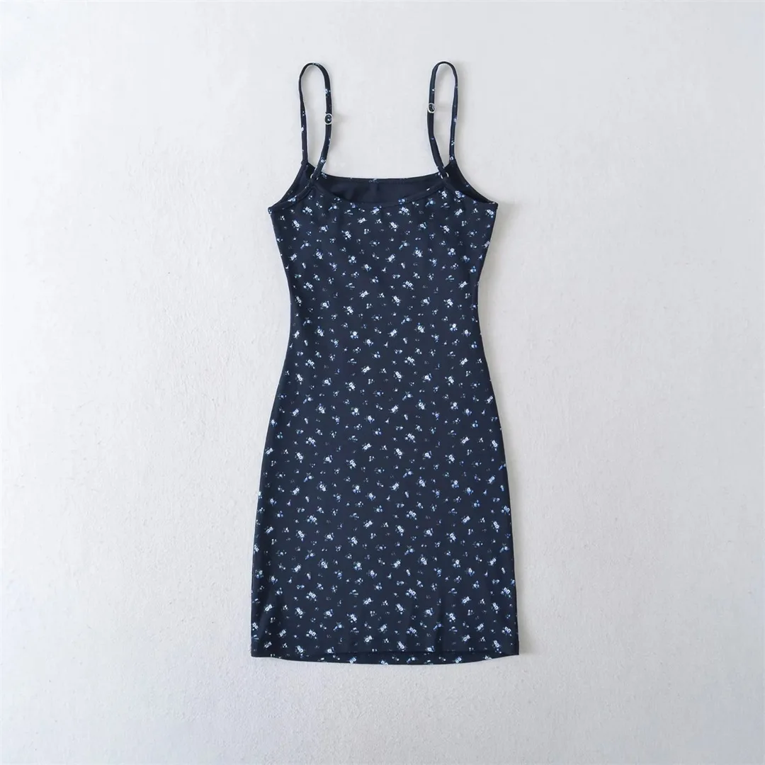 ผู้หญิงคามิส ดิตซี่พิมพ์แขนกุดสลิปมินิเดรส