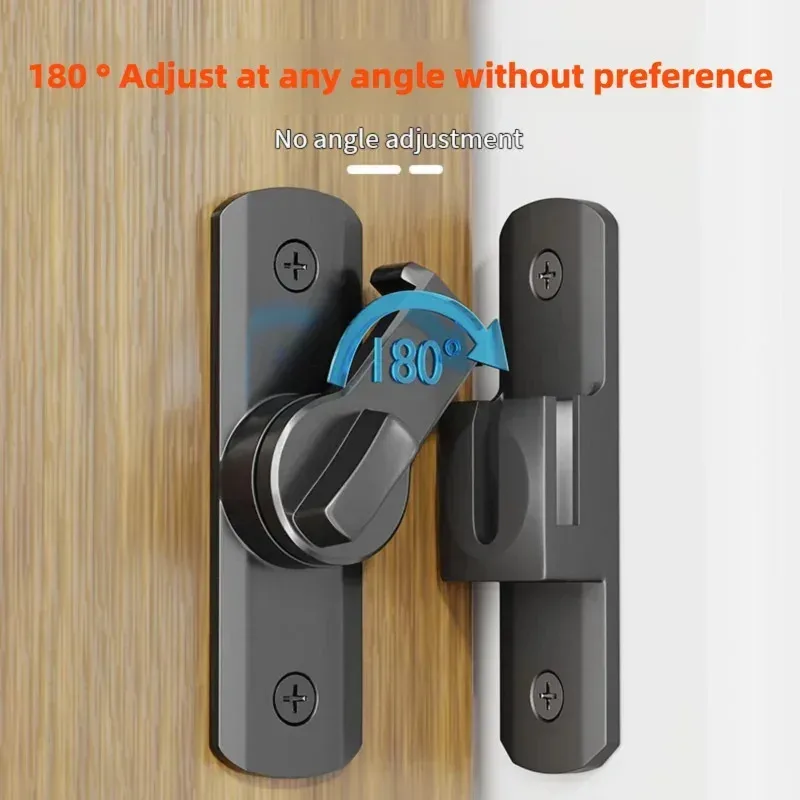 

Surface-Mounted No-Drill Sliding Door Lock Bolt Latch Anti-Theft Bathroom & Hotel Fastener for Security