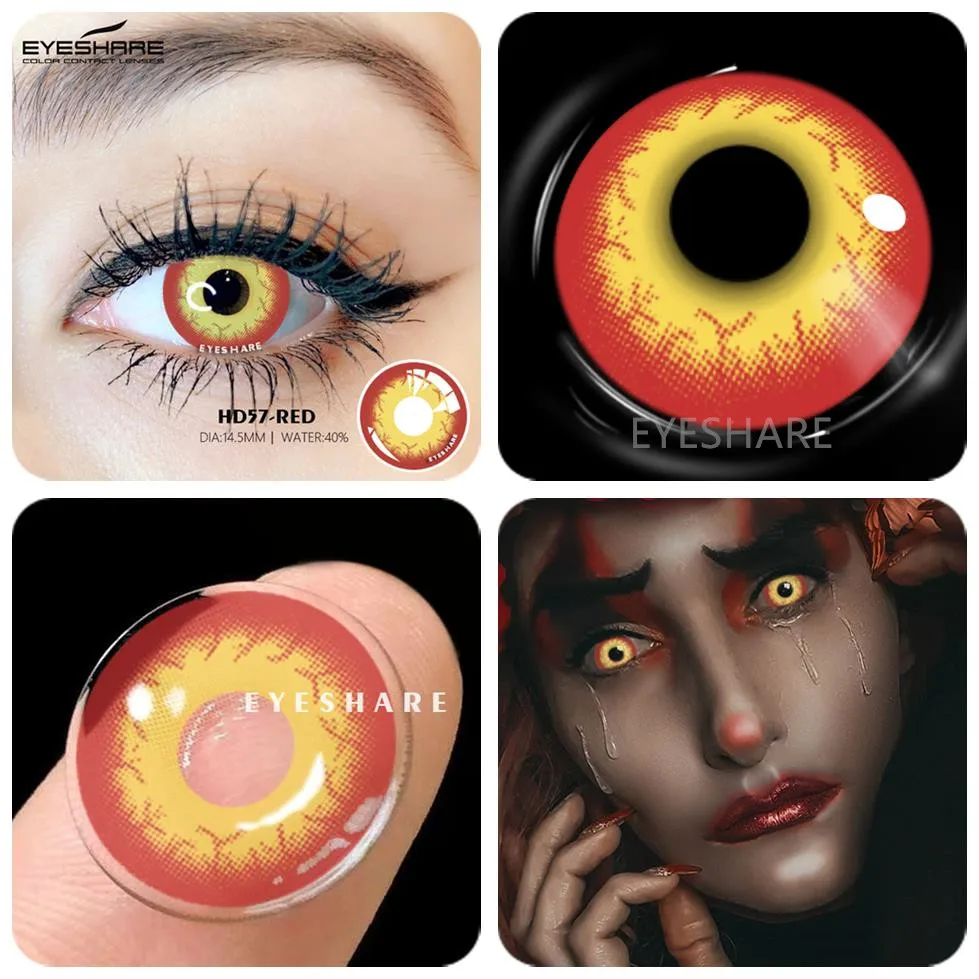 Color Contact Lenses 2pcs Color Lens Eyes Anime Cosplay Cosmetics Colored Contacts Yearly Eye Colored Contact Lenses for Eyes