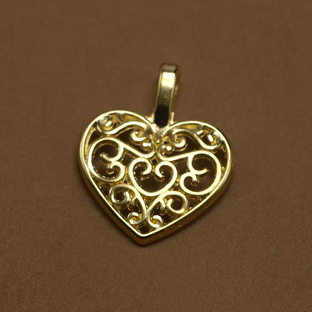 

100Pcs Alloy Delicate Hollow Heart Pendants Charms for DIY Jewelry Crafting Necklace Bracelet Earrings Anklet Keyring Gift