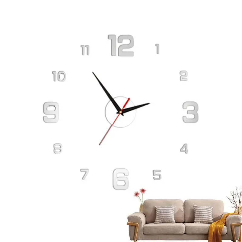 Frameless Wall Clock Large Frameless Luminous Numerals Clock Sticker Home Decoration Wall Décor For Living Room Offices Home