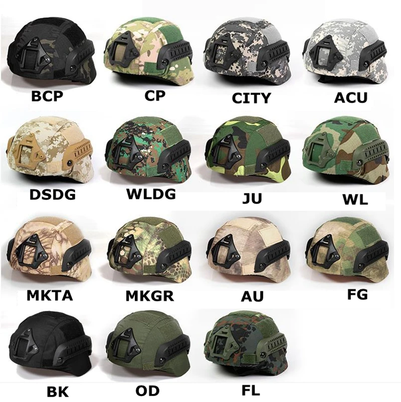 Airsoft Helmet Gear Helmet Cover for Mich 2000 Fast Helmet Camouflage Helmet Cover Cloth Tactical Military Accessories