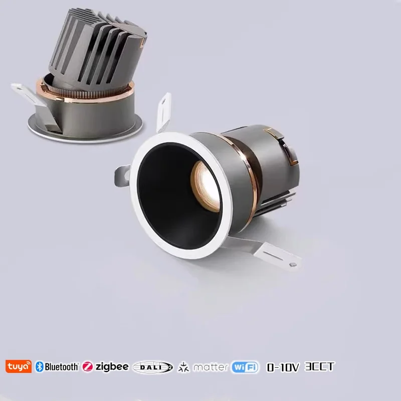 

TUYA Smart COB Spotlight Embedded LED Downlight 12W Bluetooth Zigbee Dali 0-10V 18W Dimmabe 3CCT AC 85-265V Home and Commercial