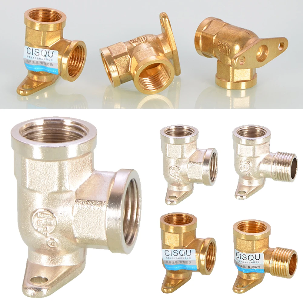 

1/2" 90 Degree Elbow Brass Copper Adapter Base Male Female Thread Connector Connect Repair Extender Garden Watering Accessories