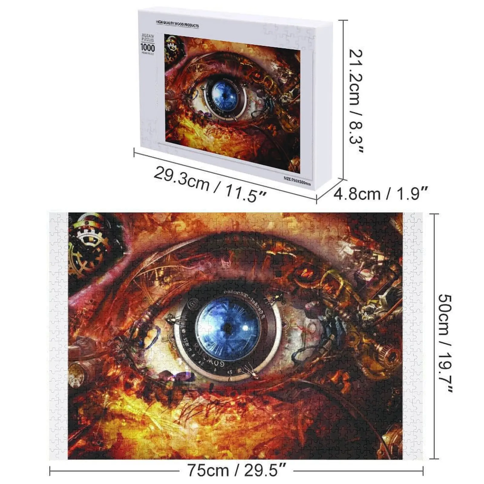 Surreal Steampunk All Seeing Eye da Fonebook Jigsaw Puzzle Regalo personalizzato Puzzle in legno personalizzato